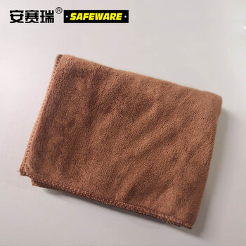 安赛瑞 业务用纤维毛巾 美容美发清洁擦拭布洗车用 宽30cm长70cm棕色 10条装 12643