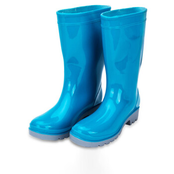 海洋鹿（HAI★YANG）雨鞋 蓝色中筒雨靴 户外防滑防水水鞋胶鞋 40码