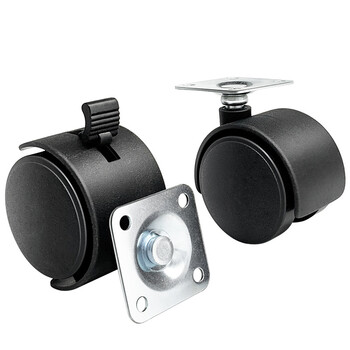 海斯迪克 HK-537 塑料平板万向轮 办公椅轮子轮转椅脚轮 2.0寸平板轮带刹车