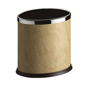 南 GPX-43B 南方固定钢圈包米黄色人造皮单层椭圆垃圾桶 容量10升（2个起订） 商用客房垃圾桶  果皮桶