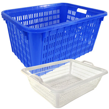 兰诗（LAUTEE）4# 周转箩加厚塑料储物箩物流快递货筐零件收纳货筐白色540*410*170