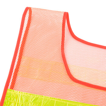 安美尚(ams)反光背心荧光网布马甲银条高亮汽车交通环卫施工执勤定做 均码 桔红色06#