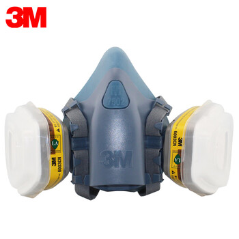 3M 硅胶舒适型半面罩七件套7502+6003酸性及有机气体防毒套装组合7件套定做