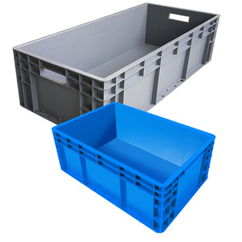 兰诗（LAUTEE）EU6423物流箱 大号长方形周转箱仓储快递收纳箱 蓝色600*400*230