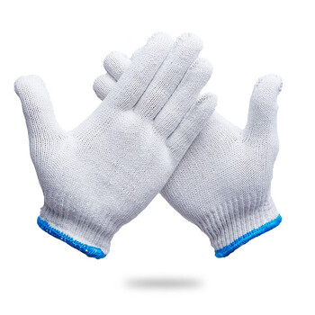 者也（ZYE）劳保手套透气耐磨白棉纱棉线加厚工地干活搬砖劳动手套 细纱手套12双