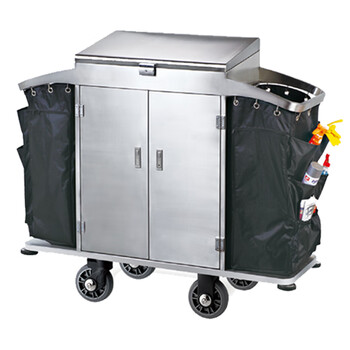 南 C-38B 南方客房服务车 砂纹钢  酒店房口车多功能工作清洁车布草车服务车