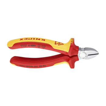 凯尼派克（KNIPEX）70 06 140 通用型绝缘斜口钳 镀铬 绝缘双色手柄 140mm 切割类工具 钢