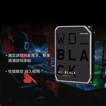 西部数据（WD） 2TB 台式游戏机械硬盘 WD_BLACK 西数黑盘  SATA 7200转64MB  CMR垂直 3.5英寸WD2003FZEX