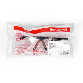 霍尼韦尔护目镜100110防风防粉尘工业切割防护眼镜防雾黑色透明镜片S200A