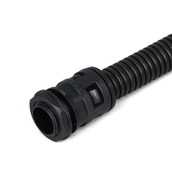 BOWERY波纹管接头直插式尼龙塑料管穿线软管接头黑色密封固定接头AD34.5/PG29 1个