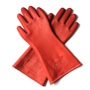 双安牌12KV绝缘橡胶手套高压防触电 使用电压3000V 定做防电带电作业12KV绝缘防护手套（直板）