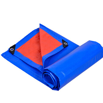 夜霸途加厚户外防雨防汛油布苫布塑料遮雨遮阳防雨布货车帆布棚蓬布防水防晒隔热 蓝橘色2米X4米