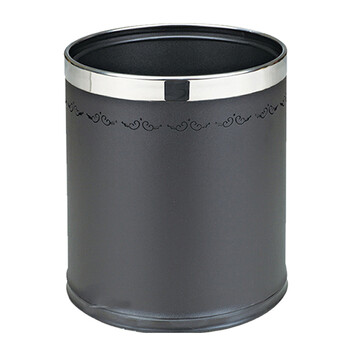 南 GPX-45F 南方圆形双层镂空花房间桶 紫荆花镜钢圈黑色 商用酒店宾馆客房垃圾桶 果皮桶 房间桶