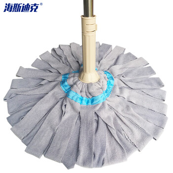海斯迪克 HKW-69 自拧水旋转拖把 伸缩杆干湿两用免手洗 布条款灰色带杆