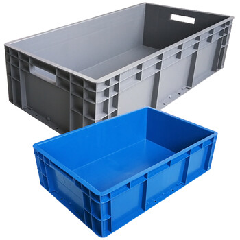 兰诗（LAUTEE）EU64175物流箱 大号长方形周转箱仓储快递收纳箱 蓝色600*400*175