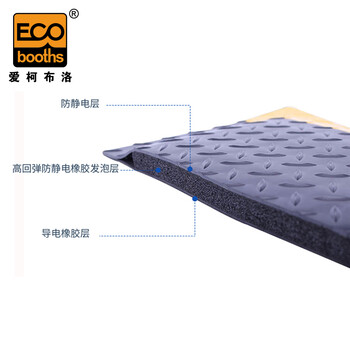 爱柯部落 防静电抗疲劳地垫 加厚三层PVC警示防滑地垫 宽60cm×90cm加厚耐磨型工厂车间脚垫111402