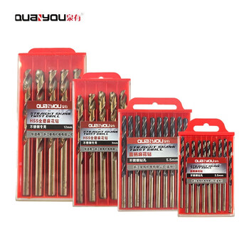 泉有（quanyou）高速钢麻花钻头全磨麻花钻头手电钻冲击钻头塑料铜铝木工钻电动工具配件 6.0mm（10支装）