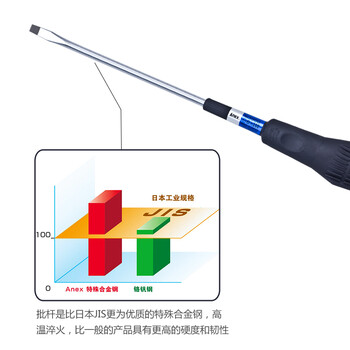 安力士牌（ANEX）进口No.3900进口软柄螺丝刀 6.0X200mm 一字起子强磁螺丝批 改锥