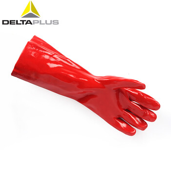代尔塔（Deltaplus）201402 PVCC400防化手套耐酸碱抗化学品溶剂40厘米 10码 1副