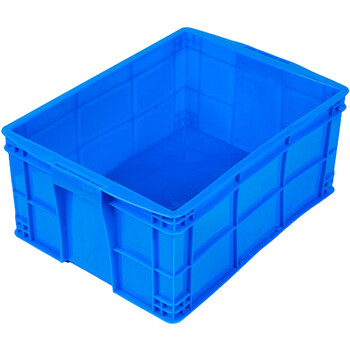 旷尔 加厚塑料周转箱 零件盒元件盒物料收纳箱 蓝色【465-220箱 530×385×230mm】