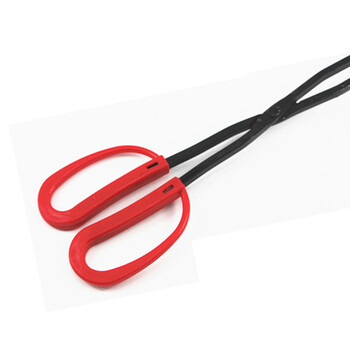 金诗洛 KSL149 加厚火钳夹子 铁钳带胶套扁头垃圾钳拾物夹饼夹环卫垃圾夹 70cm 1个