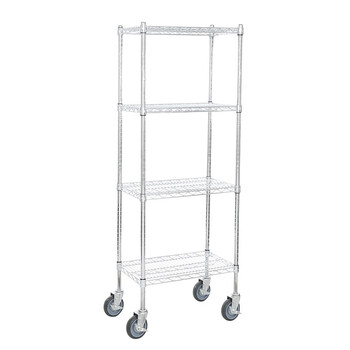 川井（WELLAND）物流台车 车间物料周转车 带轮线网货架 层网置物架 老化架定制 四层晾干架75*60*160cm