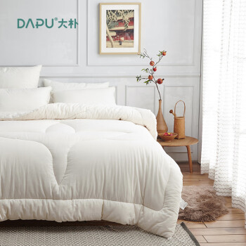 大朴（DAPU）被芯家纺 纯新疆棉花冬被 7斤棉花被子 纯棉纱布被面 大双人1.8/2.0米床 220*240cm