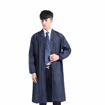 劳保佳 加厚牛仔布大褂 秋冬工作搬运服 长袖大褂劳保服 1件装