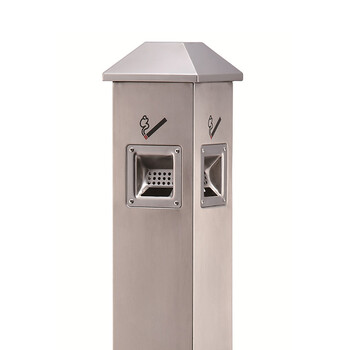 南 GPX-129M 南方烟蒂柱 酒店商场大堂烟灰盅吸尘区不锈钢座地烟灰垃圾桶 立式烟灰柱 内桶容量3.5升