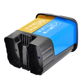 兰诗（LAUTEE）YJ-B046 脚踏分类双格垃圾桶 商用连体双桶垃圾桶 60L蓝黄