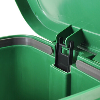 益美得 脚踏式分类垃圾桶小号脚踩带盖酒店垃圾桶 脚踏12L绿色（餐厨垃圾）