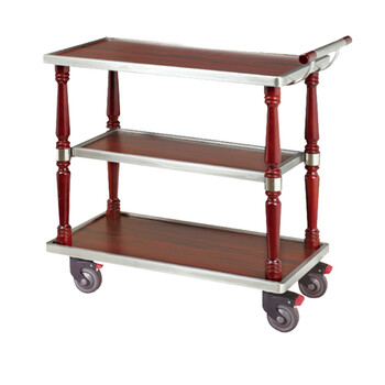 南 C-13B 砂钢三层服务车 送餐车 酒水运送车酒店餐厅服务车推车