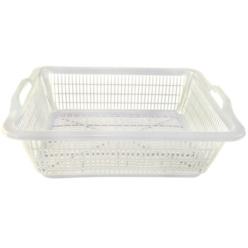 兰诗（LAUTEE）4# 周转箩加厚塑料储物箩物流快递货筐零件收纳货筐白色540*410*170