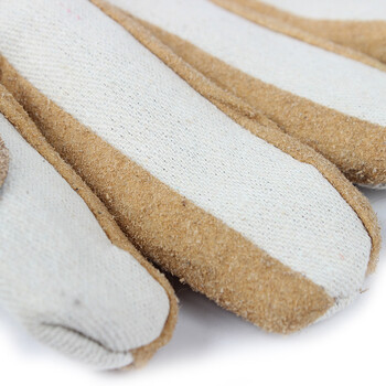 君御 帆布加皮加皮加厚耐磨手套 机修电焊工地作业防护用品 20副起定 白 均码