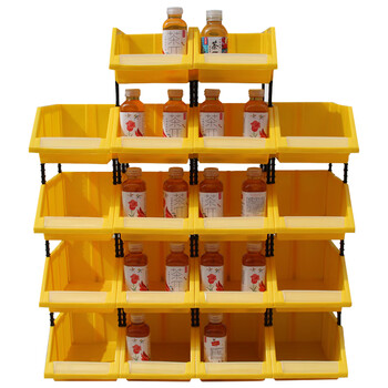 海斯迪克 HKCC04 零件盒组合式 塑料元件物料盒货架螺丝盒 HC3红460*300*170mm（1个）