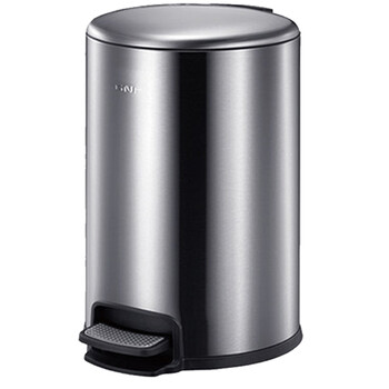 南 SJ20-Y03 南方圆形脚踏桶  砂银钢 商用酒店宾馆客房不锈钢垃圾桶 果皮桶 防指纹房间桶 内桶容量20升