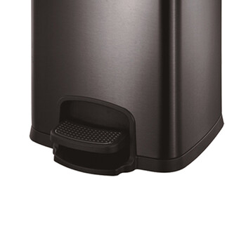 南 SJ8-F03 方形脚踏桶 黑金 商用酒店宾馆客房不锈钢 南方垃圾桶 果皮桶 8升容量 防指纹