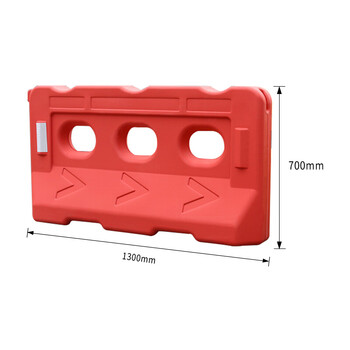 腾驰 新料三孔水马塑料小水马隔离墩围挡水马市政施工马路护栏 1300×700（红色） 