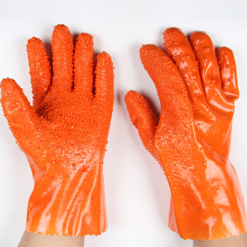 东亚807防滑浸塑手套PVC耐酸碱防水防油耐磨化工手套 定做XL码 3副