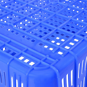 兵工匠塑料周转筐 蓝色A2加厚款水果大号蔬菜批发货框子470*670*410mm
