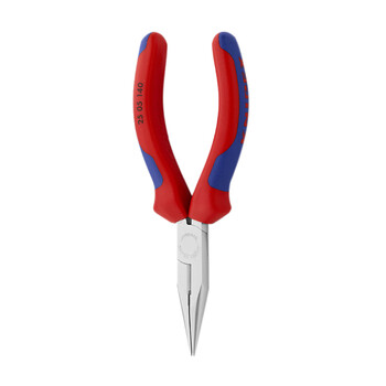 凯尼派克（KNIPEX）25 05 140 尖嘴钳带剪口(无线电元件用钳) 镀铬 双色手柄 140mm 切割类工具 钢