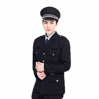 劳保佳 工作服  安保执勤制服 春秋保安套装 藏青拉链款 175 上衣加裤子