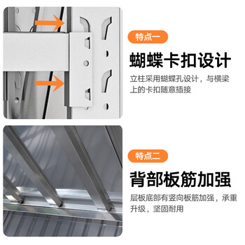 尚留鑫 304不锈钢货架置物架医护仓储药品架冷库储物架 加厚重型500KG长150*宽60*高200cm