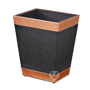 南 GPX-45K 南方套皮房间桶 配铁砂内桶 商用酒店宾馆客房垃圾桶 皮纹房间桶 果皮桶 内桶容量7.2升