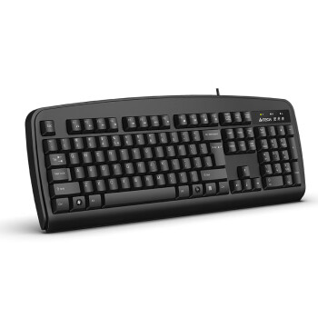 双飞燕（A4TECH)KB-8U 键盘有线 薄膜办公打字用键盘笔记本外接台式电脑通用键盘104键 USB接口 黑色