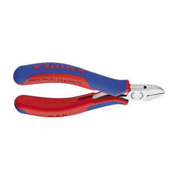 凯尼派克（KNIPEX）77 12 115 电子斜口钳 双色双材料手柄 圆头 带偏刃和线夹 剪切类工具 钢