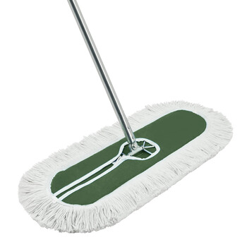 益美得 镀锌铁杆60cm大号平板拖把办公商用地拖棉线拖把物业保洁排拖尘推 分类款绿色