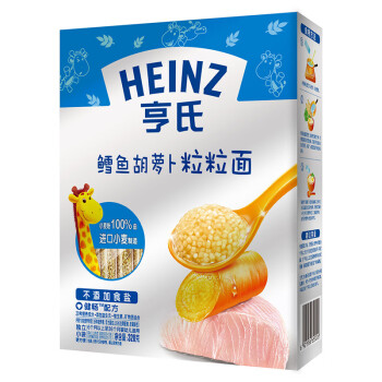 亨氏 (Heinz) 婴幼儿辅食 金装粒粒面 含鳕鱼胡萝卜宝宝营养颗粒面320g（无盐）(辅食添加初期-36个月适用)