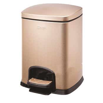 南 SJ20-F01 方形脚踏桶 香槟金 酒店宾馆商用客房不锈钢 南方垃圾桶 居家房间桶 果皮桶 防指纹容量20升