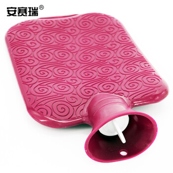 安赛瑞 热水袋 注水暖手袋注水1000ml 加厚暖水袋暖脚暖身暖手灌水袋 红色 25668